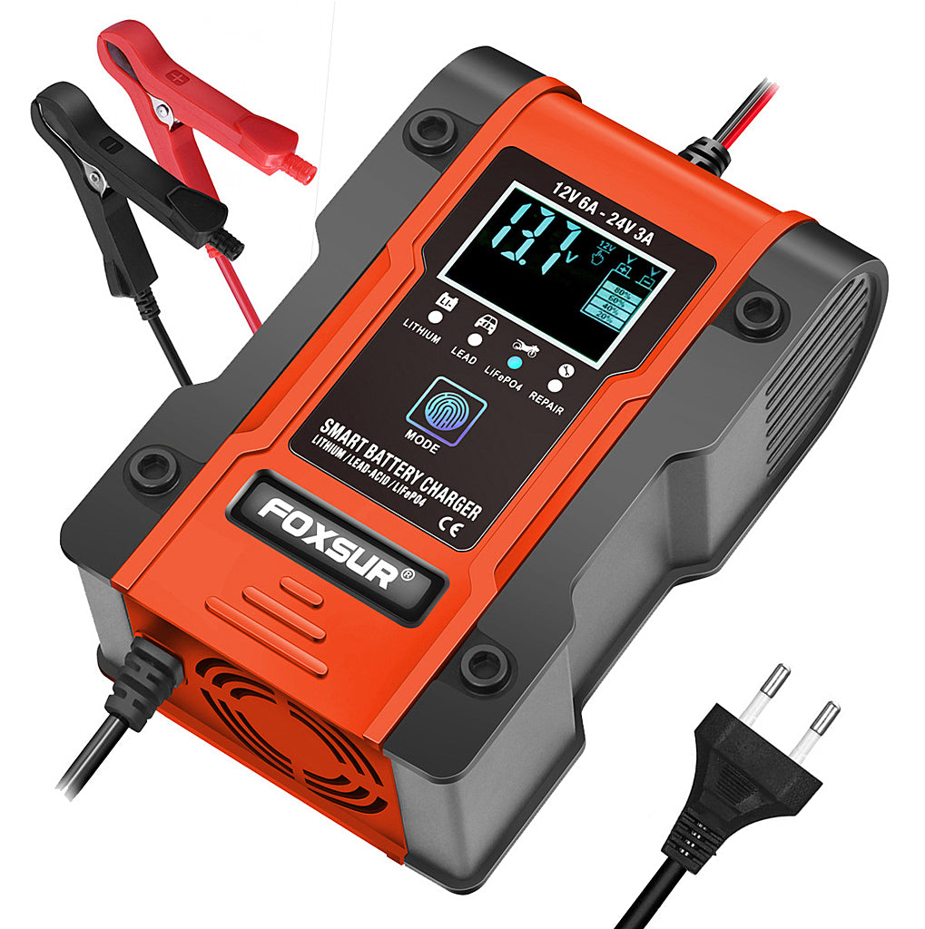 Eleboat®6A 12V / 3A 24V Intelligent Automatic Car Battery Charger Eleboat®6A 12V / 3A 24V Intelligent Automatic Car Battery Charger